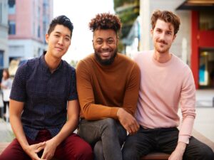 Group of gay men ready to participate in gay men's group therapy in NYC.